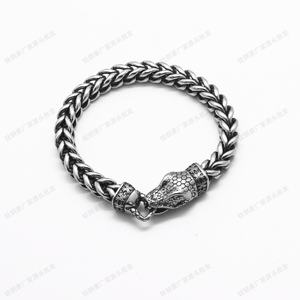 Stainless Steel Cuban Chain Bracelet with Double <b>Wolf</b> Head Clasp Viking Style Carved Details Heavy Gothic Punk <b>Jewelry</b> for Men - Product Image 5