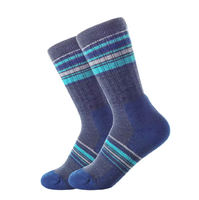 Chaussettes de sport confortables en gros, personnalisables avec logo, standard, chaudes, respirantes, tricotées, imprimées numériquement, rayées, en laine d'alpaga et soie de soie