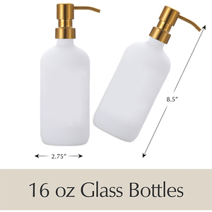 Wholesale Custom Refillable 500ML White <strong>Glass</strong> <strong>Soap</strong> Bottle <strong>Dispenser</strong> with Stainless Steel Pump Head for Kitchen Bathrooms - Product Image 5