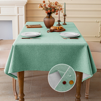 Nappe rectangulaire imperméable aspect lin vert sauge, résistante à la poussière, pour mariages, banquets et événements (vente en gros)