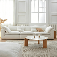 Ensemble de canapés modulaires sectionnels - Revêtement en chenille inclinable - Rembourrage en éponge - Design minimaliste - Cadre en bois massif pour salon