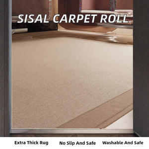 Rouleau de tapis en sisal moderne de qualité commerciale, tissé en fibres naturelles, extra épais, antidérapant, pour hôtels et bureaux - Product Image 2