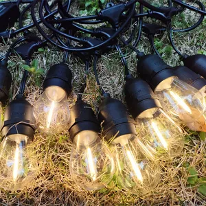 48 Fuß im Freien Wetterfeste flexible LED-Lichterkette Hängende Sockel Perfekte Terrassen leuchten