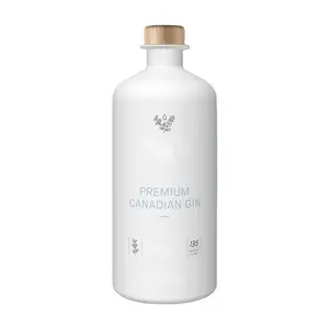 Hiện đại nóng bán cổ điển sơn matte trắng gin brandy vodka tinh thần với gỗ nút chai chai thủy tinh