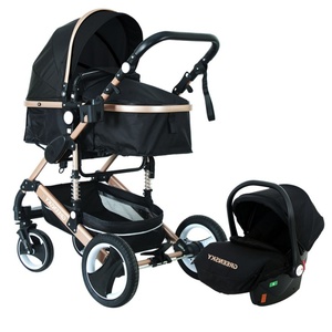 Poussette bébé pliable tendance 3 en 1, modèle 2025, très vendue, poussette de luxe pour nouveau-né avec siège auto - Product Image 2