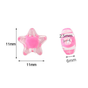 Cuentas sueltas de acrílico en forma de estrella para la fabricación de pulseras, multicolor, 10 mm, accesorios de joyería DIY - Product Image 3