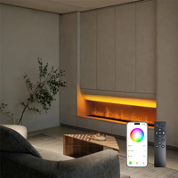 Cheminée électrique 3D intégrée avec contrôle par application Tuya WIFI, flamme simulée réglable, humidificateur intelligent avec ajout d'eau