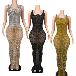<span class=keywords><strong>Robe</strong></span> <span class=keywords><strong>longue</strong></span> de soirée sexy sans bretelles avec pampilles en diamant pour anniversaire, célébration, bal de promo, <span class=keywords><strong>robe</strong></span> de soirée pour femme, longueur au sol - Product Image 1