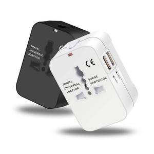 British World Travel <strong>Plug</strong> Adapter with <strong>Portable</strong> Phone Charger 2 USB Ports 3A Rated Current Universal Travel <strong>Socket</strong> - Product Image 2