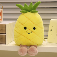 Peluche en forme de fruit super douce personnalisée de 10 pouces peluches aux fruits pêche citron pastèque pour enfants