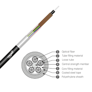Câble <span class=keywords><strong>de</strong></span> communication à fibre optique blindé GYTZA 4 cœurs, résistant aux flammes, pour enrobage direct OEM - Product Image 1