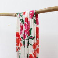 Hijab en jersey de bambou imprimé fluide pour femme musulmane, à porter au quotidien, finition soignée, imprimé floral, châle OEM, nouvelle tendance, hijabs doux