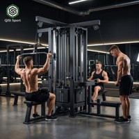 Machine de musculation multifonctionnelle 4 stations avec pile de poids 360 kg, crossover à câbles commercial et lat pulldown OEM