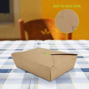 Emballage en gros pour la restauration, boîte à repas en papier kraft brun jetable pour emporter - Product Image 3