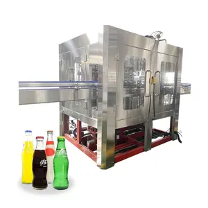 Fully Automatic 3 in 1 High Speed Glass Bottle Cola Filling Machine