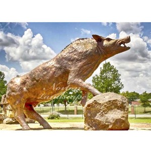 Ngoài Trời Vườn Zoo Trang Trí Kim Loại Lớn Động Vật Đồng Razorback Pig Tượng - Product Image 1