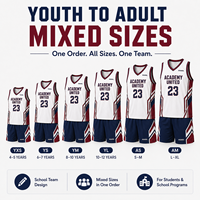 Seragam Basket Sekolah Kustom Set Jersey Tim Bernapas, Pakaian Olahraga Berkinerja Tinggi Dengan Logo Nama Nomor untuk Tim Siswa