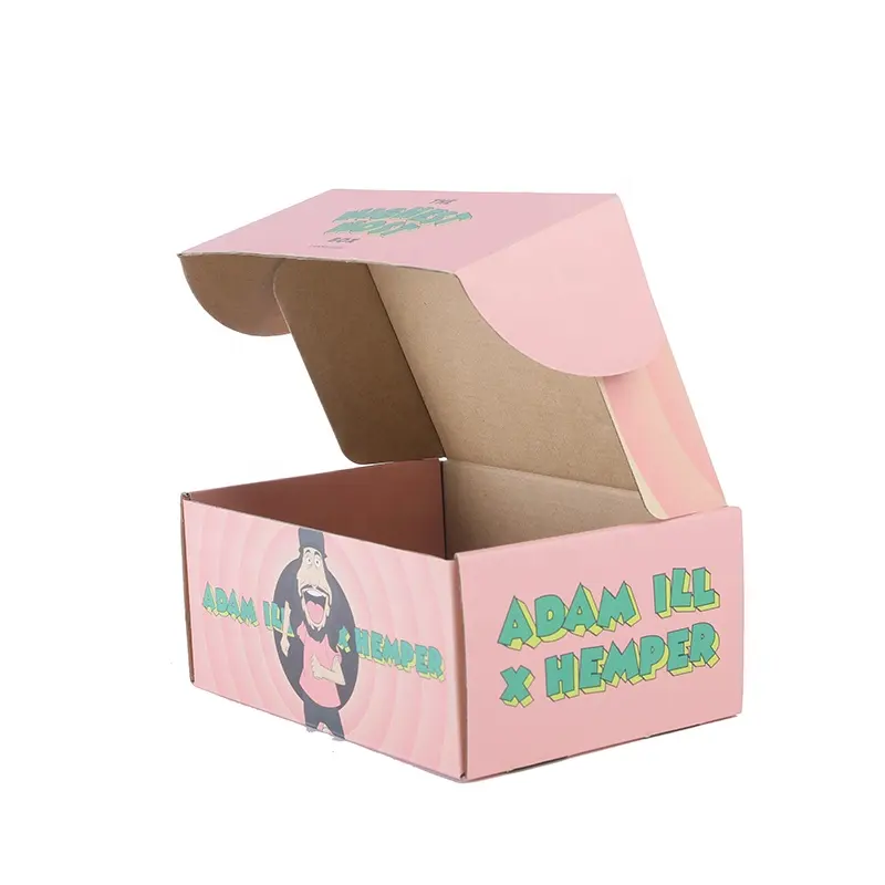 Заводская цена, индивидуальная розовая гофрированная упаковочная почтовая коробка разных цветов
