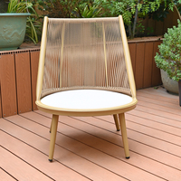 Ensemble de chaises de table à manger de luxe Table en rotin PE à dossier haut Home Bar Workshop Outdoor Garden Gym Chaise en plastique Meubles de café