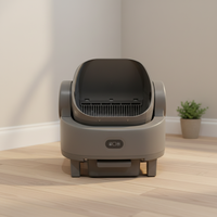 Grande litière automatique intelligente autonettoyante pour chat, facile à nettoyer, contrôlée par application, télécommande, surveillance de la santé des animaux, capacité de 65 L