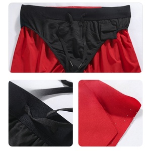 Men's 2-<b>Layer</b> Woven <b>Mid</b> Elastic Sports Shorts Quick Dry Breathable Anti-Wrinkle Underwear Custom Logo Active Running Shorts - Product Image 3