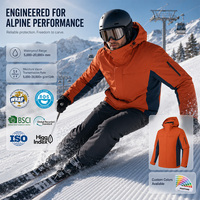 Veste de ski imperméable 15K pour homme, manteau de snowboard isolé avec coutures entièrement thermosoudées, aérations sous les aisselles et multiples poches, fabrication OEM