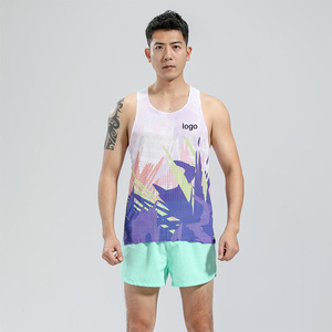 เสื้อกล้ามคอกลมโพลีเอสเตอร์ระบายอากาศ แห้งเร็ว แบบเรียบ 6 สีพื้น ไม่มีตะเข็บ ผ้าตาข่ายแบบ Wind Tunnel ขายส่ง - Product Image 1