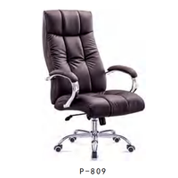 Chaise de bureau de direction en cuir véritable moderne avec hauteur réglable et roulettes