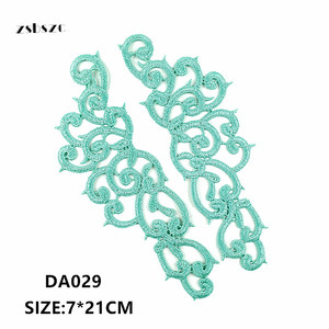 Nouvelle couleur en stock Vert Menthe, patchs en dentelle à motif symétrique pour les créateurs de mode, vêtements, artisanat de scène, bricolage - Product Image 1