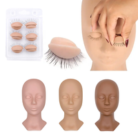 Silicone Plat Modèle Pratique Extension de Cils Tête de Mannequin Layered Eye Lids pour Cils Formation Beauté et Salon Application