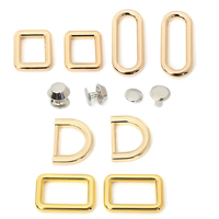 Luxuriöses hellgoldenes 1-Zoll-Metall-Messing-D-Ring-Set 10mm-25mm geschweißte Schiebeschnalle umweltfreundlich langlebig wasserdicht tragbar für