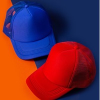 Casquette Trucker Personnalisée avec Logo en Relief pour Hommes et Femmes – Blanche, Rouge, Bleu Royal – Casquette Snapback en Maille Style Streetwear Réglable – Nouveau Modèle – Lot de Casquettes