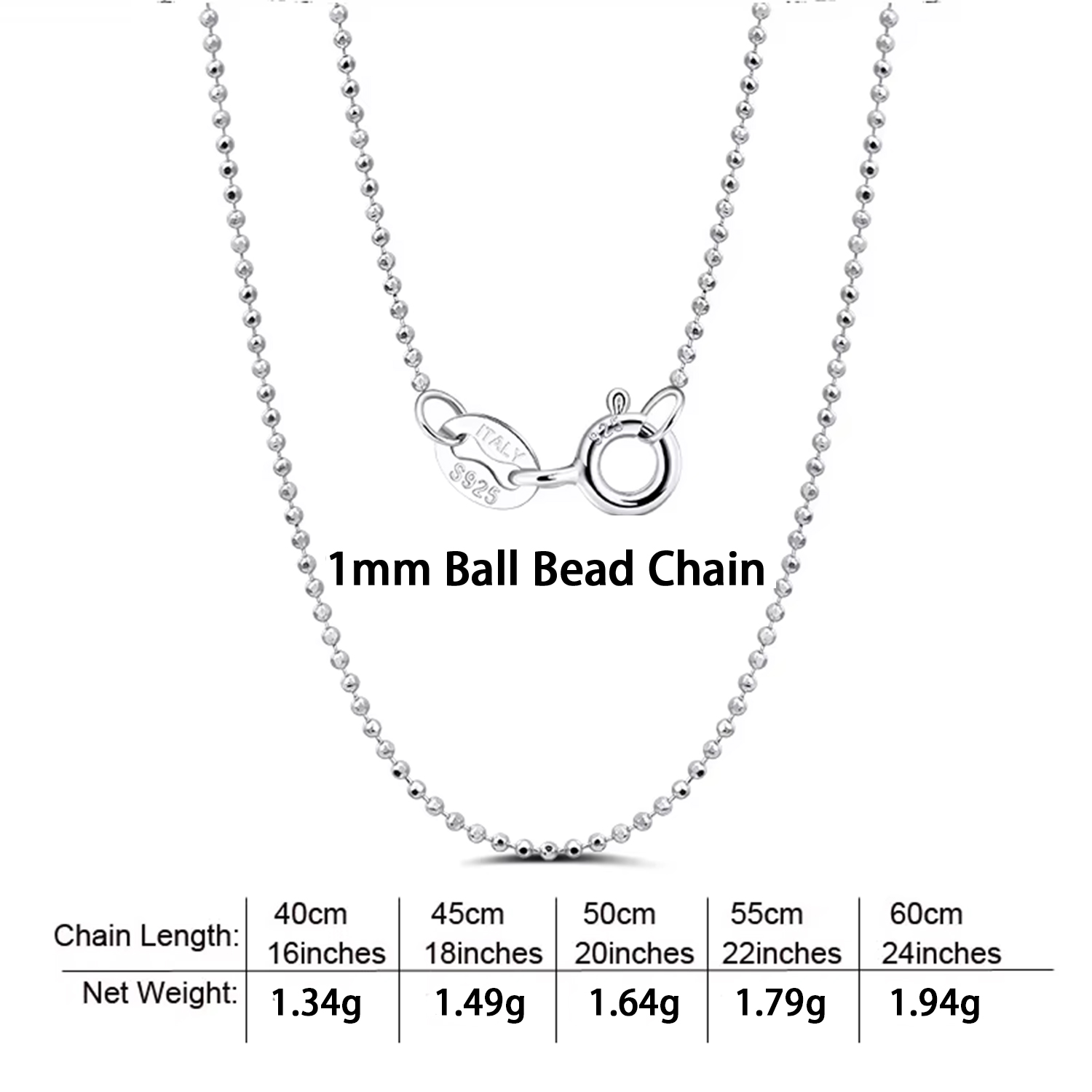 1mm Ball Bead Chain