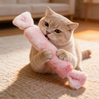Jouet en peluche doux en forme de bonbon pour chat, jouet à mâcher naturel à la catnip pour animaux de compagnie, jouet pour chaton anti-ennui à faire jouir soi-même, vente en gros