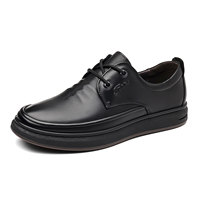 Nouvelle collection printemps, chaussures décontractées en cuir véritable pour hommes, à semelle épaisse, à lacets, mocassins
