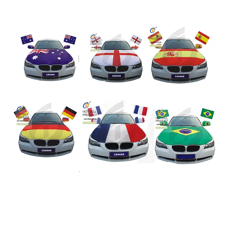 Cubierta de capó de motor de bandera de capó de coche, personalizada, precio de fábrica, superventas