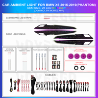 Voyeego, iluminación ambiental personalizada, luz de ambiente para coche, luz ambiental Original para coche para BMW X6 2015-2019