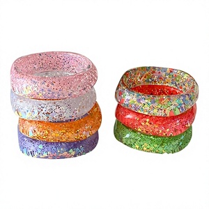 Ensembles de bracelets en résine scintillante uniques, empilables, tendance, de qualité supérieure, design vintage, bijoux scintillants, unisexe pour femme - Product Image 5
