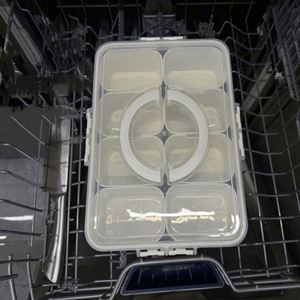 Boîtes de rangement en plastique écologiques à cinq niveaux, bac de service divisé pour réfrigérateur et congélateur, conservation des aliments, cuisine, fruits, poisson - Product Image 3