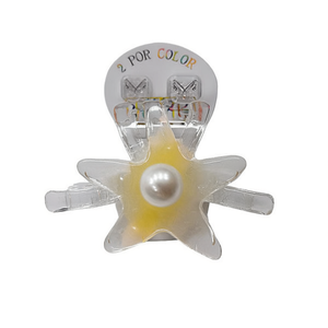 Pinza para el pelo Ab Shell Starfish de 8 cm con perlas transparentes decoradas para mujeres y niñas - Product Image 4