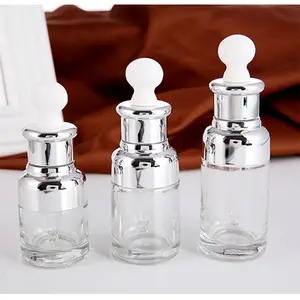 Avertan-botella gotero transparente de 5ml, 10ml, 15ml, 20ml, 30ml, 50ml, botella de vidrio de medida