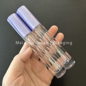 ISMAN 2026 Nuevo Tubo de Brillo Labial Redondo Morado de 6ml con Aplicador Transparente, Envase Vacío de Pared Gruesa para Brillo Labial, Venta al por Mayor, Contenedor con Logotipo Personalizado - Product Image 2