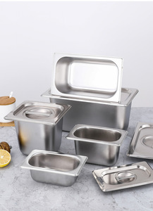 Bac rectangulaire avec couvercle, ensemble d'ustensiles <span class=keywords><strong>de</strong></span> service professionnel pour hôtels, buffets, cantines, salons <span class=keywords><strong>de</strong></span> thé et cuisines - Product Image 3