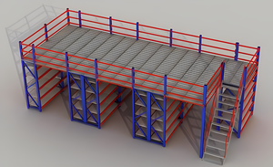 ระบบชั้นวางสินค้าแบบยกพื้นสำหรับคลังสินค้า ชั้นวางเหล็กสำหรับงานหนัก ชั้นวางของบนหลังคา ชั้นวางพาเลท ชั้นวางแบบมีโครงสร้างรองรับ - Product Image 6