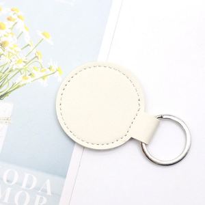 Promotion Accessories Ladies Gift <b>Circle</b> Leather Key <b>Rings</b> With Logo Custom - Product Image 5