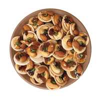 Kue Tartlet Nougat Kacang Mete Bentuk Pizza, Biskuit Keras Bernutrisi, Asin & Goreng, Kualitas Tinggi 500g, Camilan Kantor