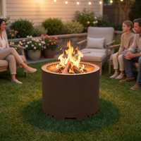 Nouvel arrivage Grand poêle à palettes sans fumée de 28 pouces rond en acier corten pour le jardin