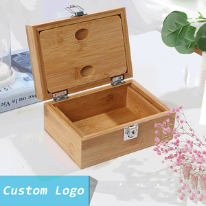 Wholesale Square Handmade Cigar Stash Box Bamboo Humidor Packaging Case Men Gift Wooden Cigar box