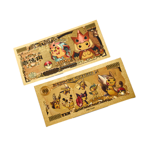 Nhiều loại dễ thương chất lượng cao Anime Pikachu vàng lá kỷ niệm tiền giấy quà tặng trẻ em - Product Image 1