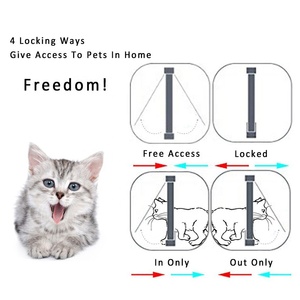 Porta a ribalta per gatti con porta a ribalta con serratura di sicurezza a 4 vie gatti per cani gattino plastica ABS piccoli animali domestici porta a ribalta per cani - Product Image 5